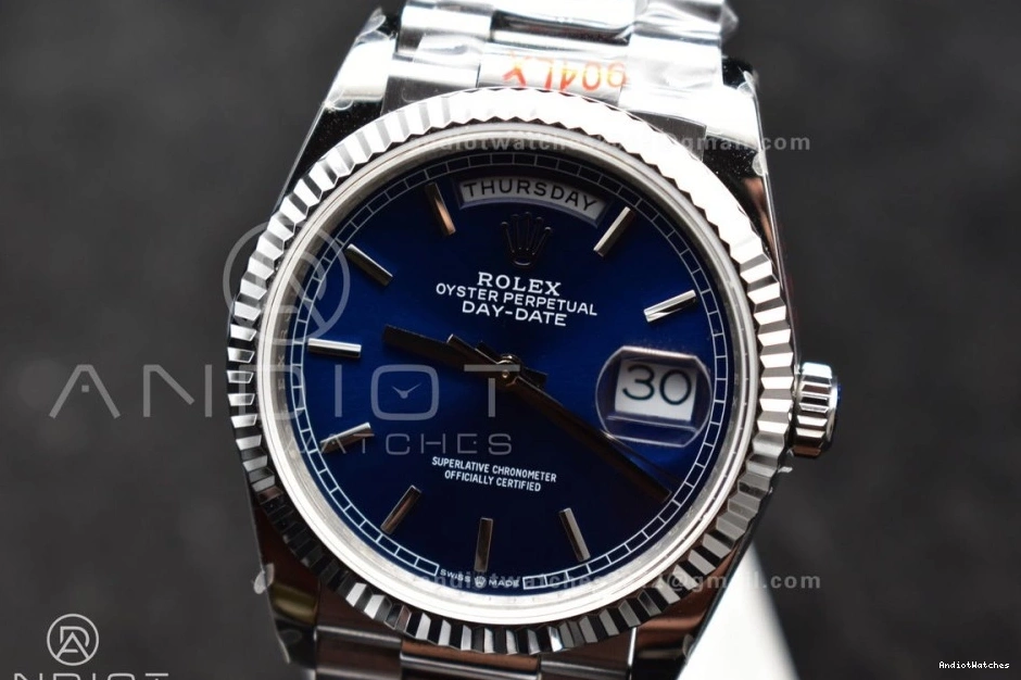 President 672 Edition Steel QF DayDate 36 904L on Blue SS Dial (Gain Packable vr3255 Best V5 Bracelet Weight) 0820